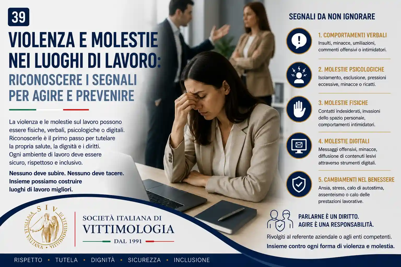 Violenza e molestie nei luoghi di lavoro: riconoscere i segnali prima che diventino normalità